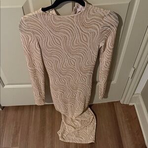 Elegant Cream Long Sleeve Dress